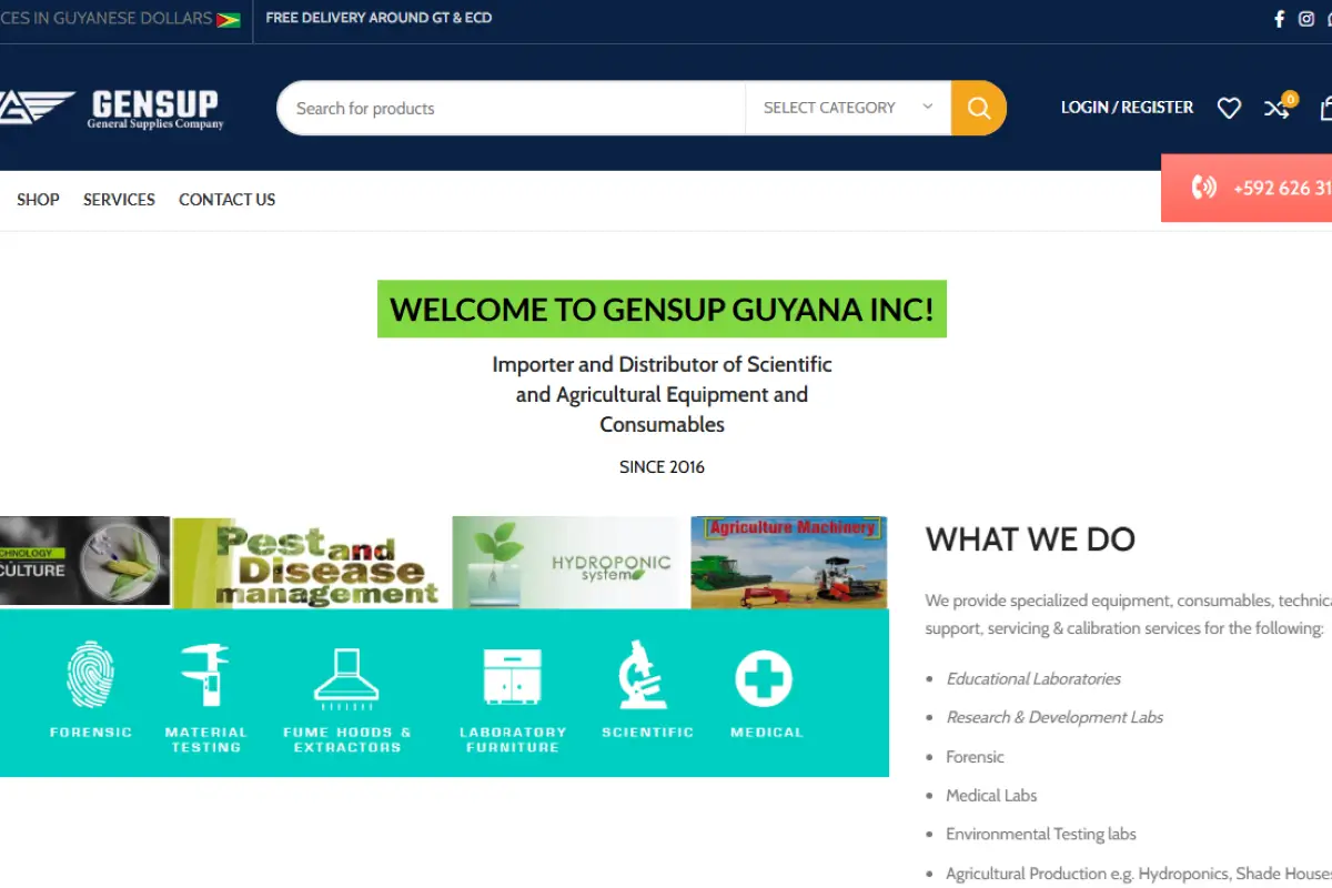 GenSup website built in Guyana