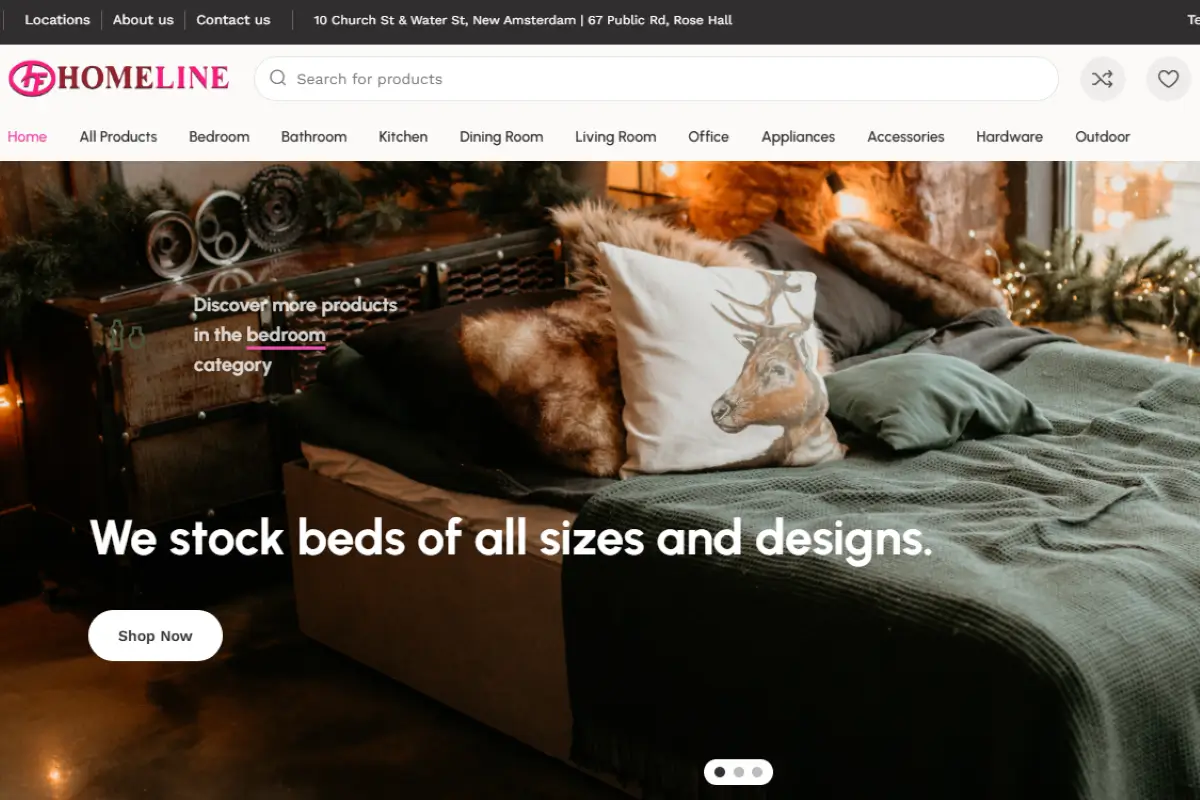 Homeline Guyana website