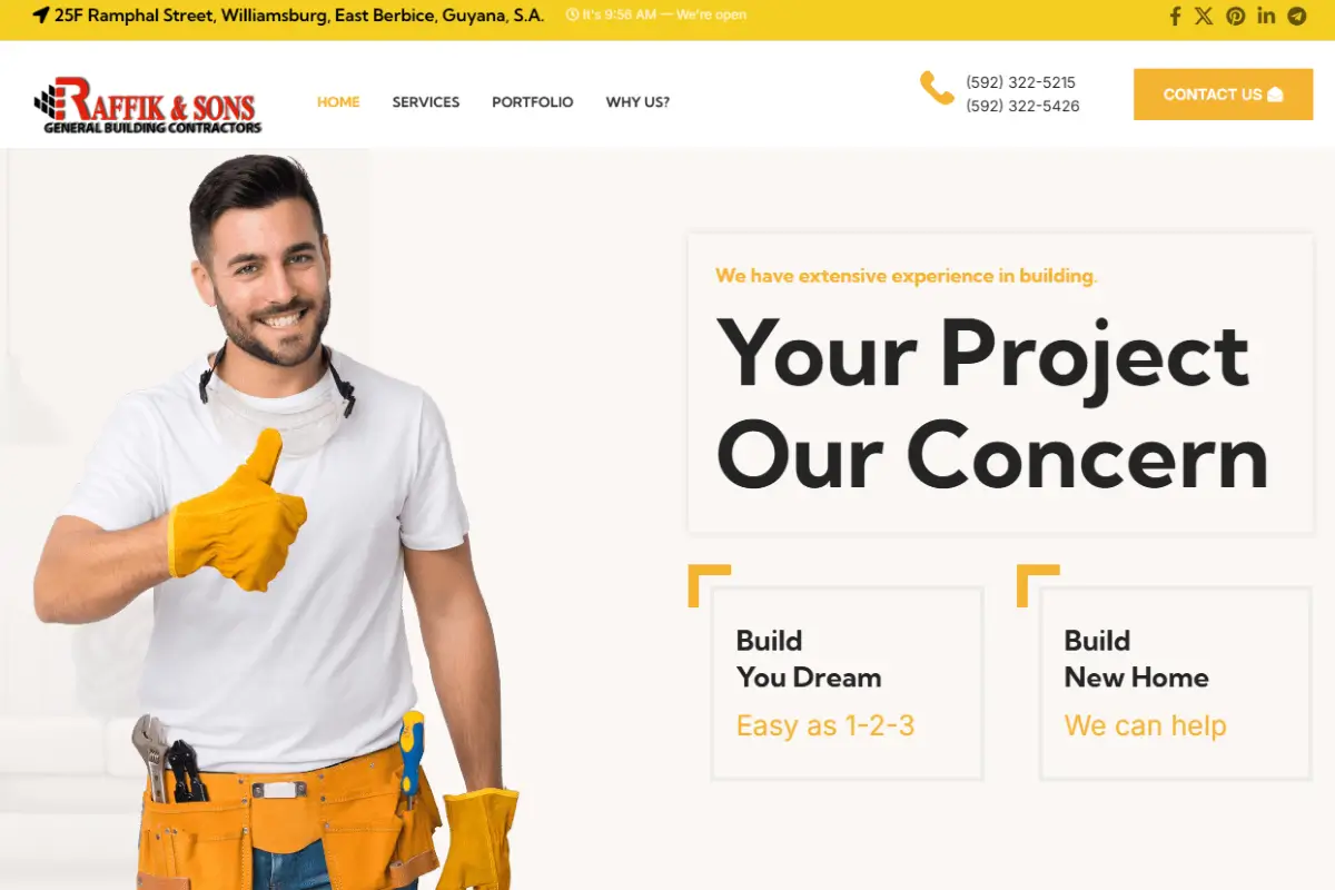 Raffik and Sons website in Guyana